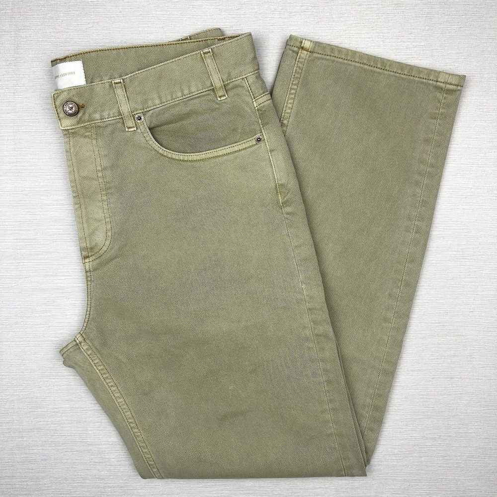 Aime Leon Dore Laurel Oak Garment Dyed 5 Pocket Denim Jean Men 35x30 Beige Green